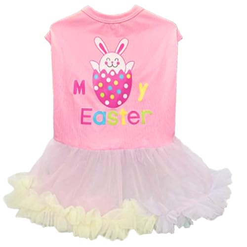 MQQYLBHDS My Easter Hundekleid für kleine und mittelgroße Hunde, Osterei, Welpen-Outfit, Hase, Haustierbekleidung, Urlaub, Katzenkleidung, Hundekostüm, Kleidung (Rosa, XL) von MQQYLBHDS