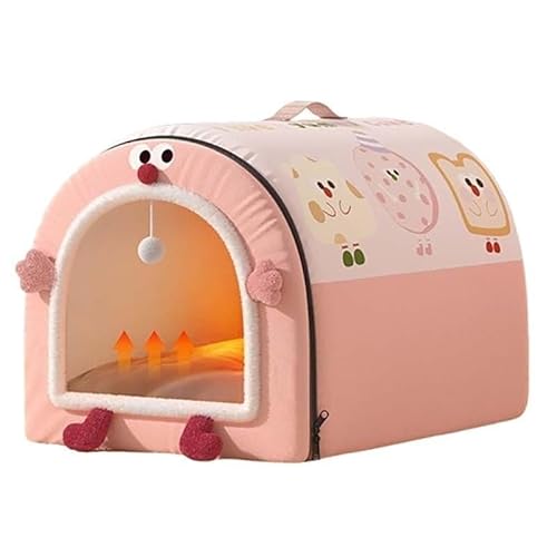 MQXDNFDC 2-in-1-Hundehütte, großes Hundebett, faltbar, beruhigende Hundehütte, Haustier-Komfortmatte, rutschfestes, warmes Haustierbett für Hunde und Katzen, abnehmbar, waschbar, B, XXL (B,XXL) von MQXDNFDC