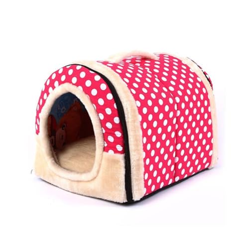 MQXDNFDC Gemütliches Hundehöhlenbett, für drinnen und draußen, rutschfest, für Katzen und Hunde, warm, bequem, Schlafnest, beruhigendes Bett mit Reißverschluss (Stil C, 55 x 45 x 40 cm) von MQXDNFDC
