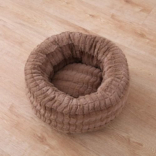 MQXDNFDC Haustierbett für Katzen und kleine mittelgroße Hunde, Kuscheltier mit weichem Kissen, rundes oder ovales Donut-Nisthöhlenbett, Haustier-Katzenbett für Katzen und kleine Hunde, Braun, Größe S MQXDNFDC Haustierbett für Katzen und kleine mittelgroße Hunde, Kuscheltier mit weichem Kissen, rundes oder ovales Donut-Nisthöhlenbett, Haustier-Katzenbett für Katzen und kleine Hunde, Braun, Größe S von MQXDNFDC