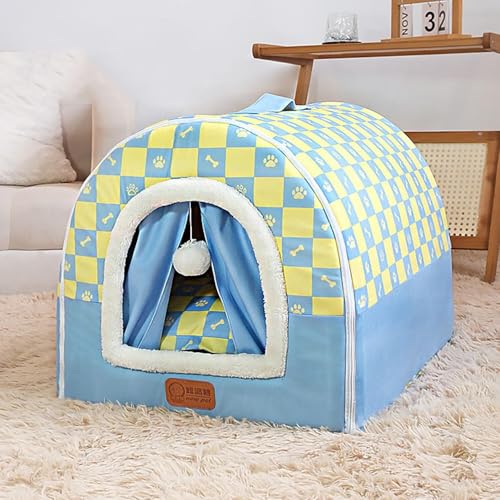 MQXDNFDC Haustierhöhle für Hunde und Katzen, weiches, warmes Hundebett, Schlafnest, bequemes 2-in-1-Hundehaus, Haustierbett, rutschfest, atmungsaktiv, für kleine und mittelgroße Hunde und Katzen, MQXDNFDC Haustierhöhle für Hunde und Katzen, weiches, warmes Hundebett, Schlafnest, bequemes 2-in-1-Hundehaus, Haustierbett, rutschfest, atmungsaktiv, für kleine und mittelgroße Hunde und Katzen, von MQXDNFDC