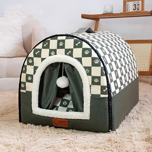 MQXDNFDC Haustierhöhle für Hunde und Katzen, weiches, warmes Hundebett, Schlafnest, bequemes 2-in-1-Hundehaus, Haustierbett, rutschfest, atmungsaktiv, für kleine und mittelgroße Hunde und Katzen MQXDNFDC Haustierhöhle für Hunde und Katzen, weiches, warmes Hundebett, Schlafnest, bequemes 2-in-1-Hundehaus, Haustierbett, rutschfest, atmungsaktiv, für kleine und mittelgroße Hunde und Katzen von MQXDNFDC