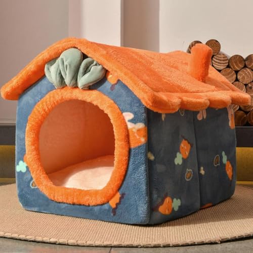 MQXDNFDC Hunde- und Katzenhöhle für Welpen, Kätzchen, gemütliches Haustierbett, Plüsch, warm, beruhigendes Bett, rutschfest, Anti-Angst, Schlafnest mit abnehmbarem Bettkissen (Stil B, 43 x 36 x 34 cm) MQXDNFDC Hunde- und Katzenhöhle für Welpen, Kätzchen, gemütliches Haustierbett, Plüsch, warm, beruhigendes Bett, rutschfest, Anti-Angst, Schlafnest mit abnehmbarem Bettkissen (Stil B, 43 x 36 x 34 cm) von MQXDNFDC