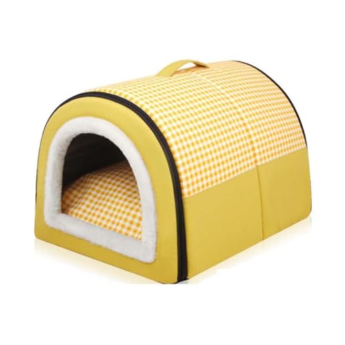 MQXDNFDC Hundebett, 2-in-1, großes Haustierhaus mit beruhigendem abnehmbarem Kissen, wasserdicht, rutschfest, faltbar, Anti-Angst, weich, warmes Bett für Hunde, Welpen, Katzen, Kaninchen, Größe M: 45 MQXDNFDC Hundebett, 2-in-1, großes Haustierhaus mit beruhigendem abnehmbarem Kissen, wasserdicht, rutschfest, faltbar, Anti-Angst, weich, warmes Bett für Hunde, Welpen, Katzen, Kaninchen, Größe M: 45 von MQXDNFDC