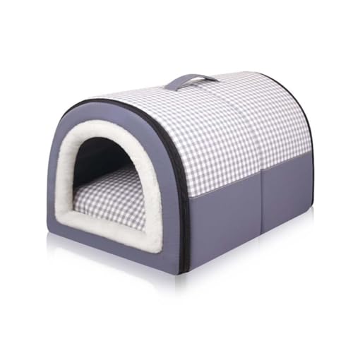 MQXDNFDC Hundebett, 2-in-1, großes Haustierhaus mit beruhigendem abnehmbarem Kissen, wasserdicht, rutschfest, faltbar, Anti-Angst, weich, warmes Bett für Hunde, Welpen, Katzen, Kaninchen, Größe M: 45 MQXDNFDC Hundebett, 2-in-1, großes Haustierhaus mit beruhigendem abnehmbarem Kissen, wasserdicht, rutschfest, faltbar, Anti-Angst, weich, warmes Bett für Hunde, Welpen, Katzen, Kaninchen, Größe M: 45 von MQXDNFDC