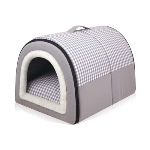 MQXDNFDC Hundebett, 2-in-1, großes Haustierhaus mit beruhigendem abnehmbarem Kissen, wasserdicht, rutschfest, faltbar, Anti-Angst, weich, warmes Bett für Hunde, Welpen, Katzen, Kaninchen, Größe M: 45 MQXDNFDC Hundebett, 2-in-1, großes Haustierhaus mit beruhigendem abnehmbarem Kissen, wasserdicht, rutschfest, faltbar, Anti-Angst, weich, warmes Bett für Hunde, Welpen, Katzen, Kaninchen, Größe M: 45 von MQXDNFDC