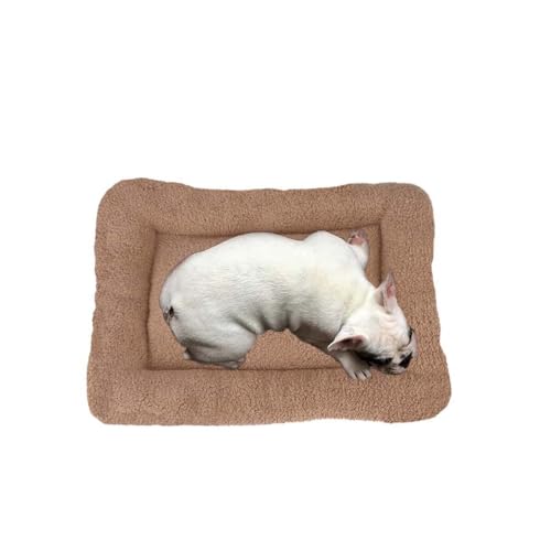 MQXDNFDC Hundebett, weich, warm, waschbar, Matratze, rutschfeste Unterseite, zusammenklappbar, Größe S, M, L, Haustierunterlage für kleine, mittelgroße und große Hunde (Braun, M) von MQXDNFDC