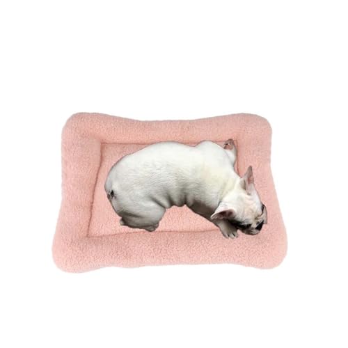 MQXDNFDC Hundebett, weich, warm, waschbar, Matratze, rutschfeste Unterseite, zusammenklappbar, Größe S, M, L, Haustierunterlage für kleine, mittelgroße und große Hunde (Rosa, L) von MQXDNFDC