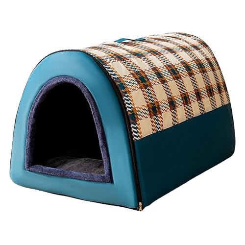 MQXDNFDC Hundehütte für den Innenbereich, faltbares Katzenhaus für draußen, Hundehütte, warme Hundehütte, faltbare Hundehütte, Welpenhöhle, Sofa, Schlafnest, Bett für Hunde und Katzen, Winter (blau) MQXDNFDC Hundehütte für den Innenbereich, faltbares Katzenhaus für draußen, Hundehütte, warme Hundehütte, faltbare Hundehütte, Welpenhöhle, Sofa, Schlafnest, Bett für Hunde und Katzen, Winter (blau) von MQXDNFDC