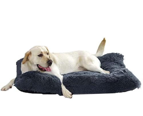 MQXDNFDC Plüsch-Hundebett, weiche Hundebox-Matratze, warmes Hundekissen, waschbar, für Welpen, Katzen, Käfige, rutschfeste Haustierdecke, Bett für drinnen und draußen, Größe S, M, L, XL, XXL MQXDNFDC Plüsch-Hundebett, weiche Hundebox-Matratze, warmes Hundekissen, waschbar, für Welpen, Katzen, Käfige, rutschfeste Haustierdecke, Bett für drinnen und draußen, Größe S, M, L, XL, XXL von MQXDNFDC