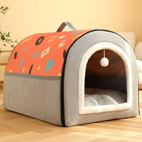 MQXDNFDC Tragbares 2-in-1-Haustierbett, für den Innenbereich, Hundehütte, faltbar, für Katzen, Hunde, Höhle, rutschfest, warm, Haustier-Unterschlupf, Schlafunterlage für Welpen, Kätzchen, Kaninchen MQXDNFDC Tragbares 2-in-1-Haustierbett, für den Innenbereich, Hundehütte, faltbar, für Katzen, Hunde, Höhle, rutschfest, warm, Haustier-Unterschlupf, Schlafunterlage für Welpen, Kätzchen, Kaninchen von MQXDNFDC