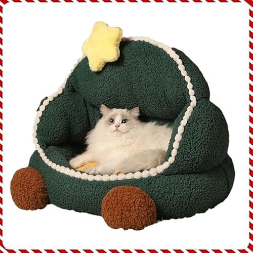 MQXDNFDC Warmes Weihnachts-Katzenbett, weiches warmes Haustierhaus, Plüsch, abnehmbare Haustier-Komfortmatte, Winterdekoration, Haustierbett, Höhle für Katzen und Hunde MQXDNFDC Warmes Weihnachts-Katzenbett, weiches warmes Haustierhaus, Plüsch, abnehmbare Haustier-Komfortmatte, Winterdekoration, Haustierbett, Höhle für Katzen und Hunde von MQXDNFDC