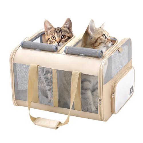 Katzen transportboxen für 2 Katzen，katzentransportbox für 2 Katzen，katzentransportbox für 2 Katzen，Haustiertransportbox für Katzen, für den Innen- und Außenbereich von MR.BLACAT