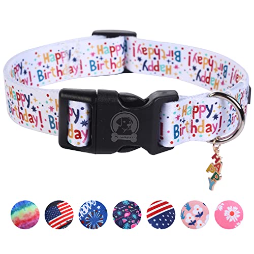 MR. CHUBBYFACE Geburtstags-Hundehalsband mit Mustern, weich, verstellbar, für Jungen, Mädchen, Halsband für kleine, mittelgroße und große Hunde MR. CHUBBYFACE Geburtstags-Hundehalsband mit Mustern, weich, verstellbar, für Jungen, Mädchen, Halsband für kleine, mittelgroße und große Hunde von MR.CHUBBYFACE