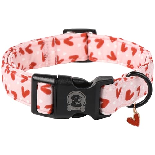 Mr.CHUBBYFACE Valentinstags-Hundehalsband, verstellbar, süßes rosa Herz, für weibliche Mädchen, niedlich, langlebig, Haustierhalsband für kleine, mittelgroße und große Hunde Mr.CHUBBYFACE Valentinstags-Hundehalsband, verstellbar, süßes rosa Herz, für weibliche Mädchen, niedlich, langlebig, Haustierhalsband für kleine, mittelgroße und große Hunde von MR.CHUBBYFACE