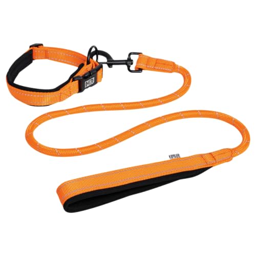 Martin Rütter Hundehalsband & Leine, Kombi-Set, Größe S, Neonorange – extra weich gepolstert, stark reflektierend, stufenlos verstellbar, komfortable Handschlaufe Martin Rütter Hundehalsband & Leine, Kombi-Set, Größe S, Neonorange – extra weich gepolstert, stark reflektierend, stufenlos verstellbar, komfortable Handschlaufe von MR
