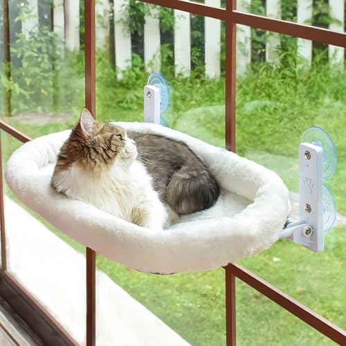 MRDEERVerwandeln Sie Ihr Zuhause mit Large Cat Hammock Window! Abnehmbarer Dicker Bezug, waschbares Design & 4 Starke Saugnäpfe - Katzenbett mit hoher Belastbarkeit für kleine Wohnungen von MRDEER