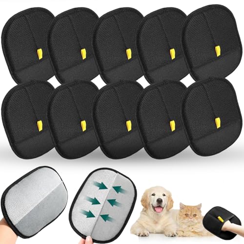 Fur Magnet, Fur Gloves, Cats and Dogs Gloves, Grooming Gloves, Reusable Grooming Gloves for Pets, Grooming Gloves for Washing, Removing Hair and Care, Grooming for Smooth and Healthy Fur (pack of 10) von MRRTIME