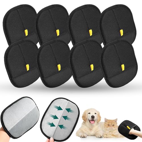 Fur Magnet, Fur Gloves, Cats and Dogs Gloves, Grooming Gloves, Reusable Grooming Gloves for Pets, Grooming Gloves for Washing, Removing Hair and Care, Grooming for Smooth and Healthy Fur (pack of 8) von MRRTIME