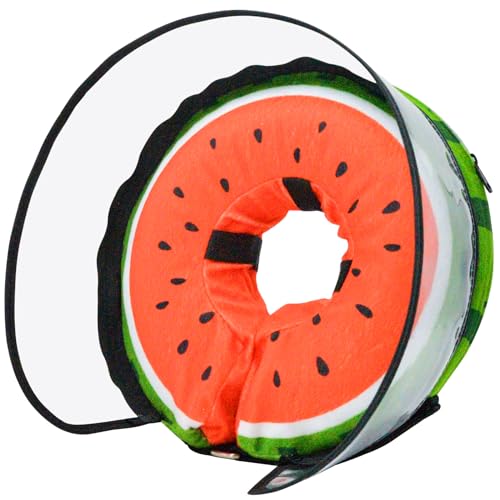 Hundekegel, Chirurgie-Halsband, Hundekegel für kleine, mittelgroße und große Hunde, aufblasbarer Kegel für Hunde, Wassermelonen-Hundehalsband, beeinträchtigt nicht die Sicht, Hunde-Genesungshalsband Hundekegel, Chirurgie-Halsband, Hundekegel für kleine, mittelgroße und große Hunde, aufblasbarer Kegel für Hunde, Wassermelonen-Hundehalsband, beeinträchtigt nicht die Sicht, Hunde-Genesungshalsband von MRSOHRET