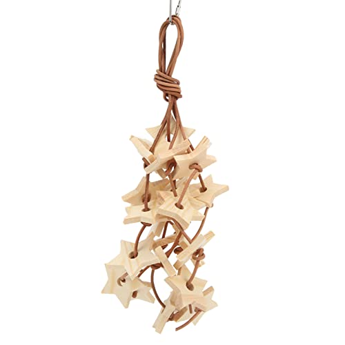 Bird Wood Star Toy Biss Resistant Papagei Holzstern Kauspielzeug für Wellensittich Shotet Cockatiel Lovebird aus Baumstift und Kohlensäure Seil (Klar) von MRSTORY