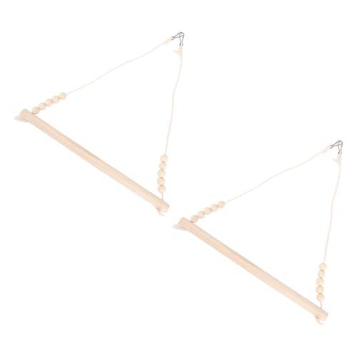 Hölzerner Vogelperch Balançoire Papageien Attraktive Spielzeugkognitive Stimulans für Papageien der Firma Vogelmaterial Größe 38x2x41cm Menge 2pcs von MRSTORY