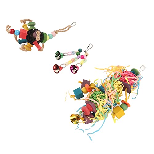 MRSTORY Bird Shredding Spielzeug Bunte Hängende Kauspielzeug mit Glocken für Papageien und Vögel Holz Plastikpapier Seiden Rattankugeln 3pcs MRSTORY Bird Shredding Spielzeug Bunte Hängende Kauspielzeug mit Glocken für Papageien und Vögel Holz Plastikpapier Seiden Rattankugeln 3pcs von MRSTORY