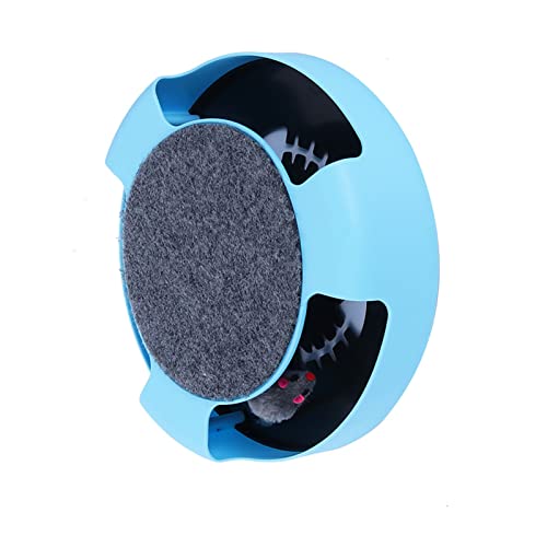 MRSTORY Catch Mouse Motion Cat Toy Interaktives Spaß Puzzle Rotierendes Katzenmaus-Spielzeug mit Kratz Kissen für Katzen-Kätzchen ABS-Material (Ohne Farbbox) von MRSTORY