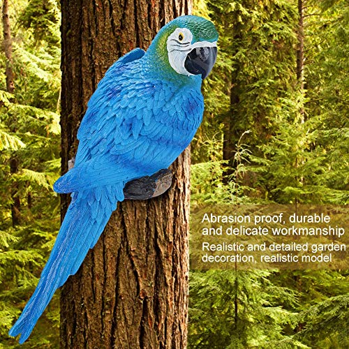 MRSTORY Harz Lebensechte Papageien -Ornament Figurmodell Spielzeug Superrealistische Lebendige Garten Skulptur Wanddekor für Hausgarten Desktop Dekoration Rot (Nr. 1 Blue Links Links) von MRSTORY