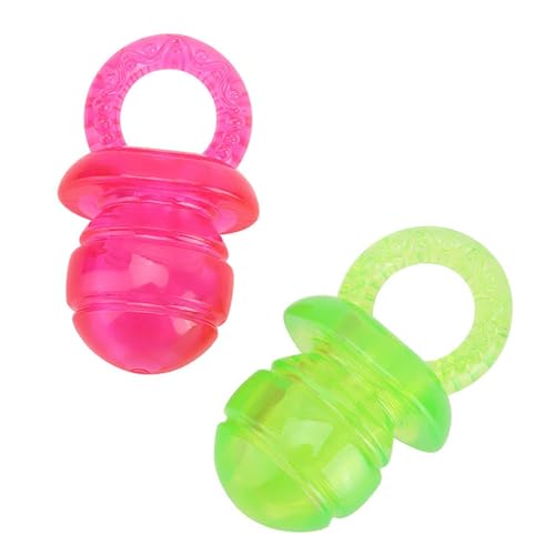 MRSTORY Haustier Welpe Molar Sauberer Zähne Spielzeug Schnuller Kauen Training Spielzeug für Hundekatze Safe Nicht Giftige Dauerhafte TPR -Material Leuchtende Farben 2pcs von MRSTORY