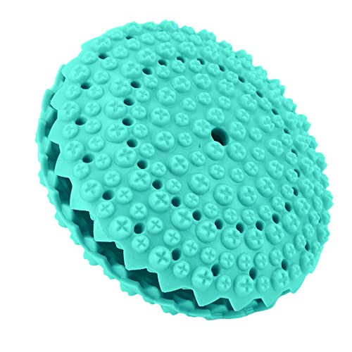 MRSTORY Hund Undichte Futterspielzeug Interaktive Bisszähne Reinigung Hundedüter Spielzeug für Hunde Welpen TPR Material 11 cm Durchmesser 5 cm Höhe (Cyan) von MRSTORY