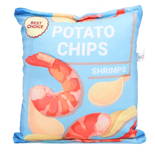 MRSTORY Kartoffel -Chips Plüschhund Spielzeug Quietschender Snack -Tasche in Rasselnden Papierbissen Resistent Interaktives Spiel für Welpen (Frische Garnelen blau) von MRSTORY