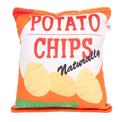 MRSTORY Kartoffel -Chips Plüschhund Spielzeug Quietschender Snack -Tasche in Rasselnden Papierbissen Resistent Interaktives Spiel für Welpen (Kartoffelchip Orange) von MRSTORY