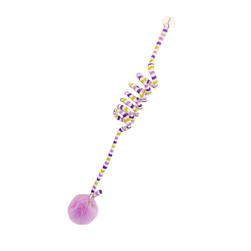 Katze Spielzeug Hängende Kugel Interaktive Weiche Tür Spaß Stimulierung Emotion Besitzer und Tier Interieur Plüsch PVC Polyester 6cm 70 180cm (Lila) von MRSTORY