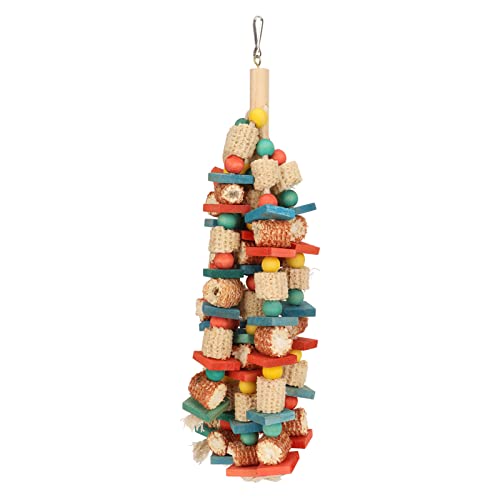 MRSTORY Perroche Jude Spielzeug aus Holz für Perruche und Cacatoo Mais und Holz Con Material Größe 43cm von MRSTORY