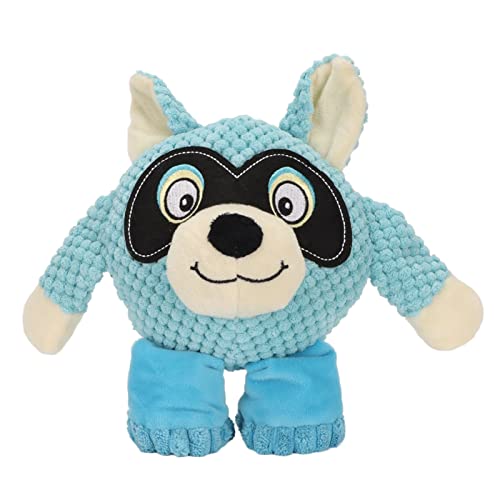 MRSTORY Plüsch Quietschende Hund Spielzeug Süße Cartoonzähne Mahlen Bissfestes Lustiges Interaktives Hund Kauen Spielzeug für Hunde aus Maisfleece mit 3D -Design (Blau) von MRSTORY