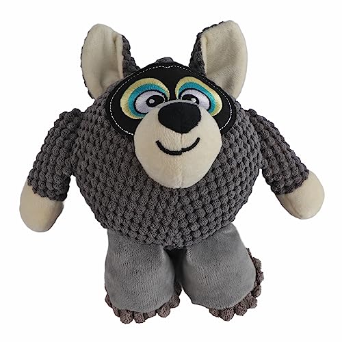MRSTORY Plüsch Quietschende Hund Spielzeug Süße Cartoonzähne Mahlen Bissfestes Lustiges Interaktives Hund Kauen Spielzeug für Hunde aus Maisfleece mit 3D -Design (Grau) von MRSTORY
