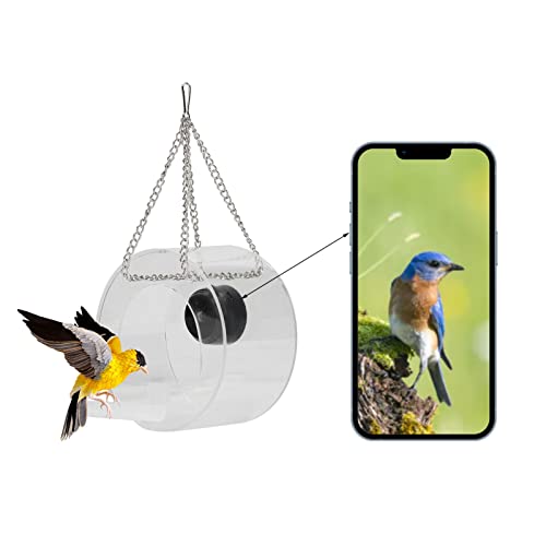 MRSTORY Smart Camera Bird Feeder mit Ultra Clear Lens Echtzeit -Überwachung Hängende Vogelfutterhäuschungen für Outdoors Garten Robustes Plastikdesign (Runden) von MRSTORY