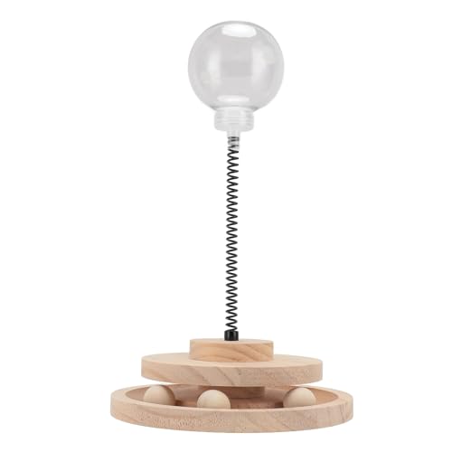 MRSTORY Toy Distributor Distributor Food Cat Interaktive Doppelschicht Edelstahlfeder Stahl Spielzeug Puzzle -Lebensmittel für Häusliche Inlands (Große Löcher) von MRSTORY