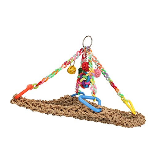 MRSTORY Vogelklettern Net Bunte Schwung Hängematte Kauen Hängende Matte für Dekoration Spielen Vogel Käfig Garten Balkon Terrasse Hinterhof Korridor Gang Takraw Ball Plastik Plastik (Groß) von MRSTORY