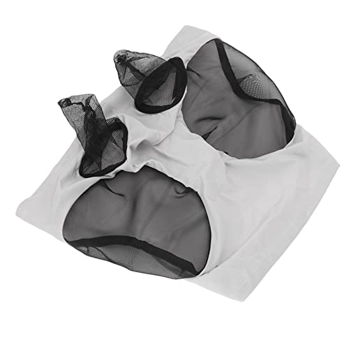 Pferdegesichtsmaske mit Ohren Schutz Atmungsaktiver Elastischer Mesh Fliegenmaske für das Reiten von Reitstreifen Geräte Stoff Stoffnetzgröße 44 X 36 cm (Grau) von MRSTORY
