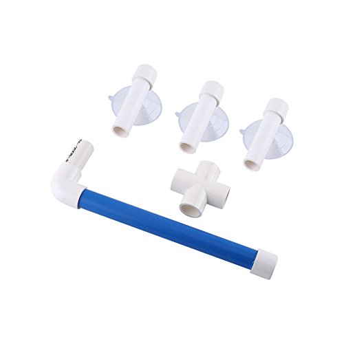Vogelstange Papageienständer Faltbare Tragbare Plastik -Barsch mit Saugnäpfeln für Duschfenster Bad Weiß Blau 22,1 cm 24,5 cm 18,5 cm von MRSTORY