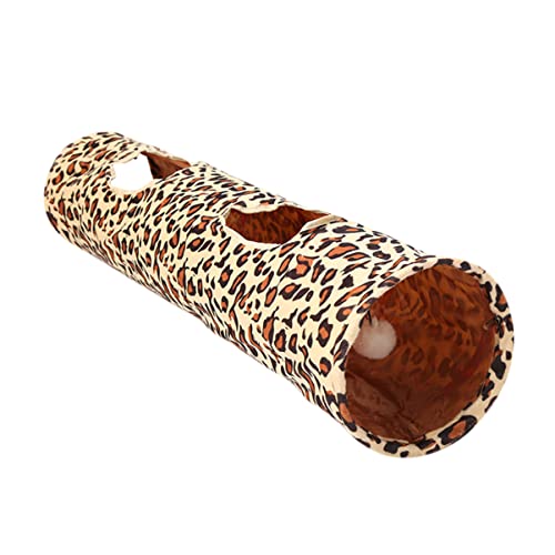 1 Stück und mit Welpentraining Sounding Hiding Tunnel Paper Running Rabbit Pass Leopard Bed Kitten Plüsch Single for Pet Ball Toys Playing Toy Tube Cat (Color : Picture 1, Size : 120 * 25CM) von MRXFN