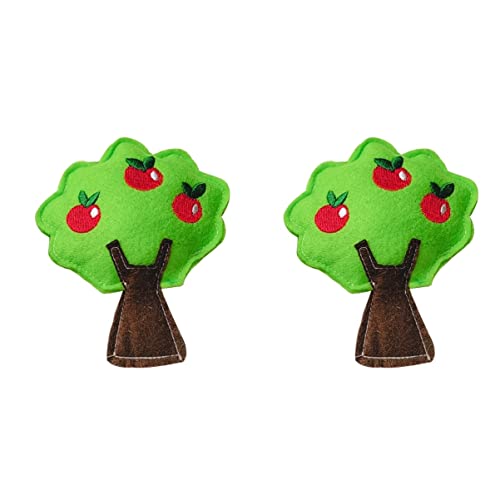 2 Stück Katze Spielzubehör Quietschender Apfel Plüsch Form Haustier Baum Spielzeug Teaser Sound (Color : Greenx2pcs, Size : Mx2pcs) von MRXFN