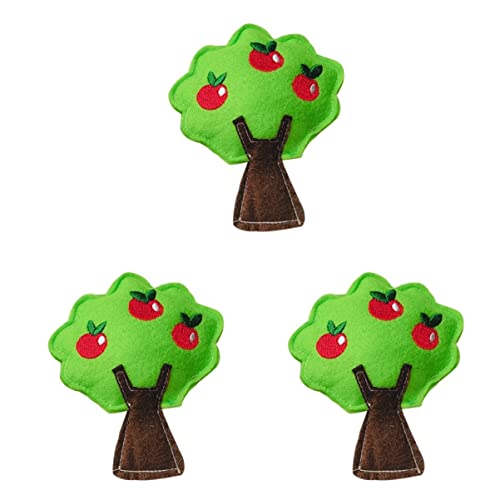 2 Stück Katze Spielzubehör Quietschender Apfel Plüsch Form Haustier Baum Spielzeug Teaser Sound (Color : Greenx3pcs, Size : Mx3pcs) von MRXFN