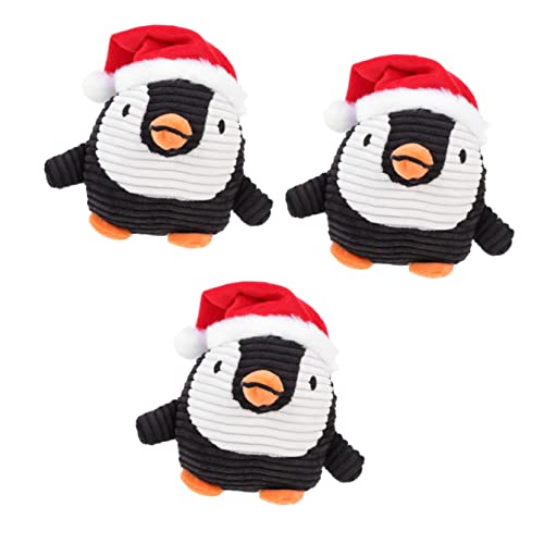 3 Stück Chew Screaming Supplies for Shrilling Squeeze Teeth Christmas Doll Home Gag Kinderkrankheiten Quietschende Plüschform Beißende Kreischende Grinding Cat Lovely Stuffed Puppy Bite Pinguin ( Colo von MRXFN