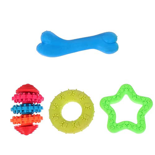 MRXFN 4 Stück kreatives Kauspielzeug for Hunde, TPR-Gummi, Hundebackenspielzeug, interaktives Welpenzahnspielzeug, Ball for kleine, mittelgroße Hunde, Katzen, zufällige Farbe von MRXFN
