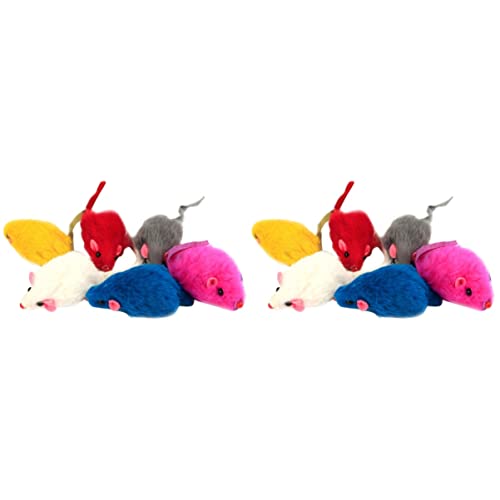 MRXFN 42 Stück Spielspielzeug Falsches Kätzchenfell Mini-Zubehör Farben Katzen Gemischt for Lustiges Katzen-Kaninchen-Haustier (Color : As Shownx2pcs, Size : Mediumx2pcs) von MRXFN