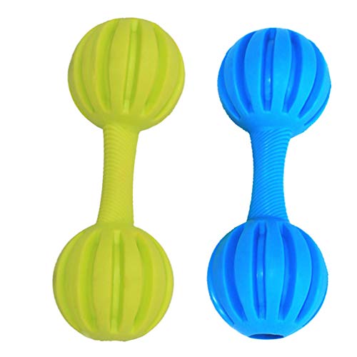 MRXFN Dogman Toys 2 Stück Pet Hanteln Pet Kauspielzeug Quietschende Molaren Spielzeug Zahnen Reinigungsspielzeug Trainingsspielzeug Heimtierbedarf for Hund Katze Welpen Kätzchen Zahnen Spielzeug von MRXFN