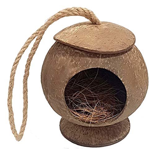MRXFN Vogelkäfig Vogelkäfig Kokosnussschale Vogel Outdoor Landschaftsbau Ornament Vogelnest 5 Stile Runder Vogelkäfig Zuhause for Sittiche (Color : OneColor, Size : XS) von MRXFN